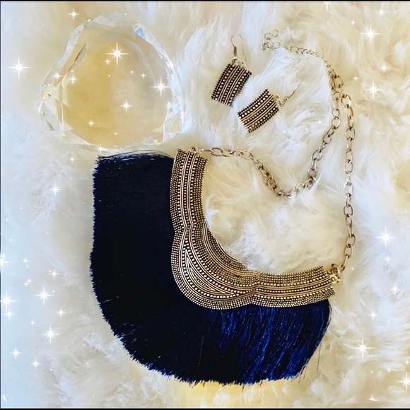 Necklace & Earrings Set | Navy Blue| OS NWOT - Picture 1 of 1